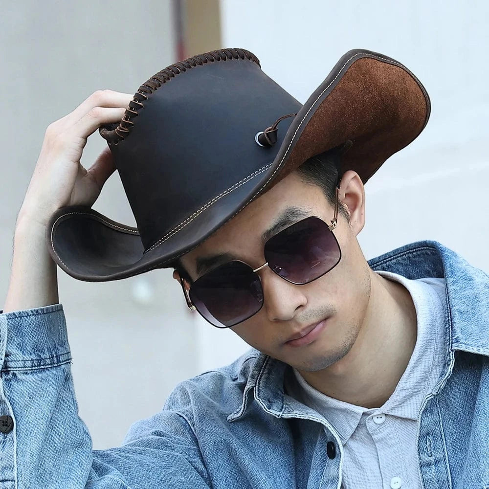 Cappello da cowboy in vera pelle