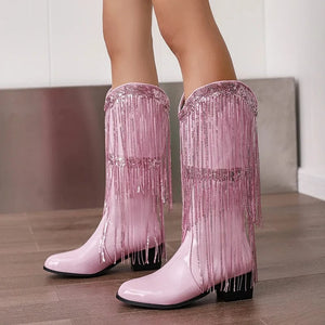Glamorösa Cowgirl Boots med Fransar