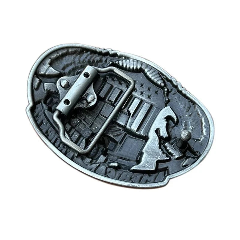 Bältespänne lastbil örn USA trucker patriot Silver