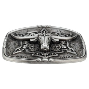 Bältesspänne Longhorn i metall western stil