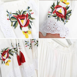 Boho chic klänning vit