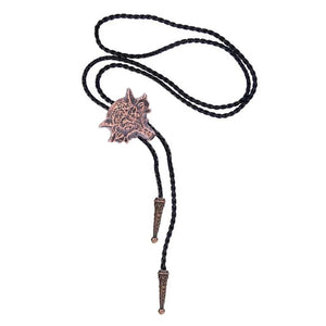 Bolo tie med 3D-varghuvud i metall