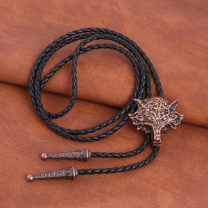 Bolo tie med 3D-varghuvud i metall