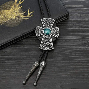 Bolo tie med korshänge och sten