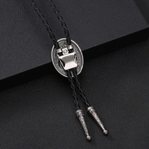 Bolo tie med ormmönster i antiksilver Mörksilver
