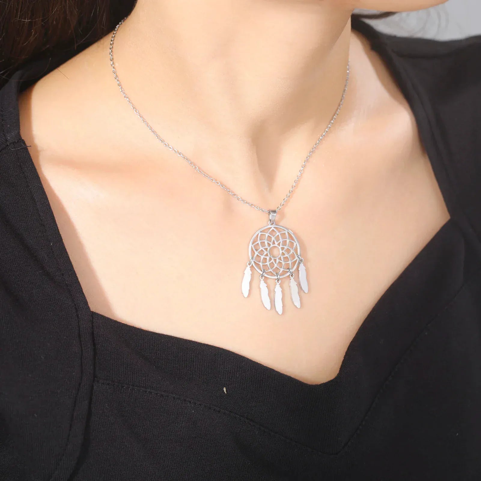 Collana acchiappasogni in acciaio inossidabile