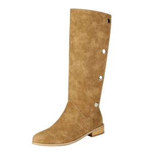 Cowboyboots i mockalook med knappar och bred skaftöppning Beige / 35