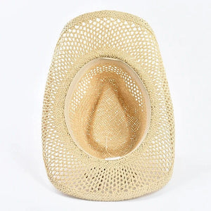 Cowboyhatt dam strå Beige / One Size
