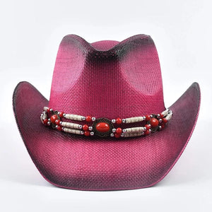 Cowgirlhatt Pärldetaljer Klarrosa / One Size