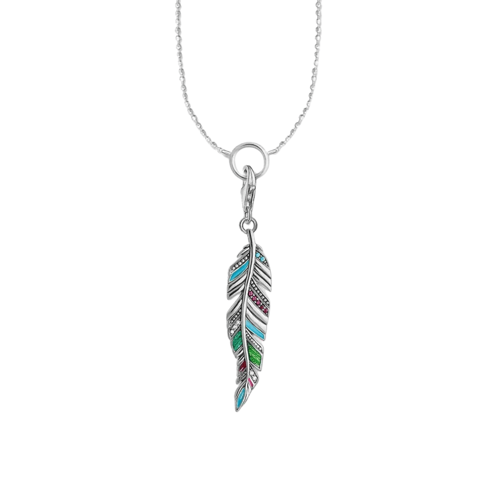Collana con piuma in argento sterling