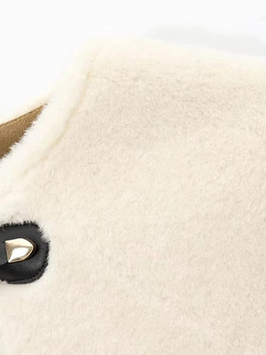 Fuskpäls jacka dam beige