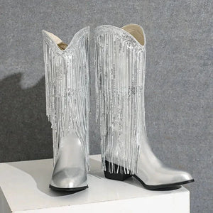 Glamorösa Cowgirl Boots med Fransar