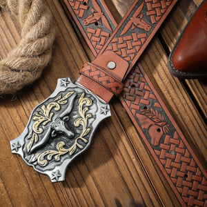 Herr cowboybälte longhornspänne