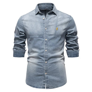 Jeans skjorta herr Ljusblå / S