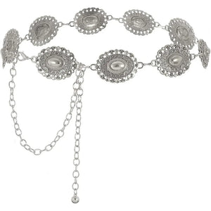 Kedjebälte i cowgirlstil metallconchos Modell 2 / 70cm