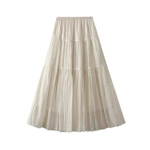 Lantlig countrykjol i lila för sommardagar Beige / One Size