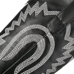 Metalliska Cowgirl Boots med Kontrastbrodyr