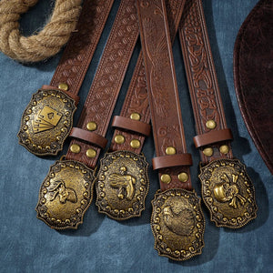 Mörkbrunt cowboybälte