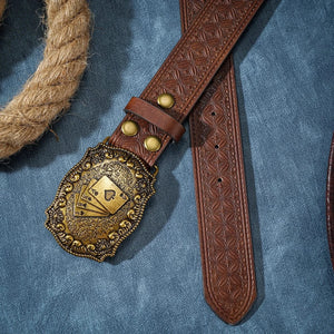 Mörkbrunt cowboybälte