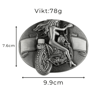 Motorcykel Bältesspänne "Pin Up Ryttare"