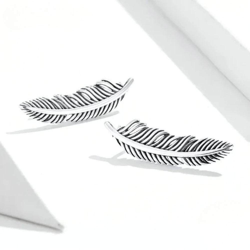 Orecchini Piuma Argento 925