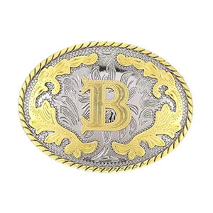 Ovalt westernbältesspänne med initial B