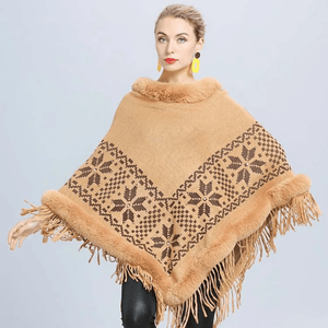 Poncho med päls