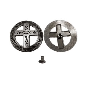 Rund concho antiksilver Modell B / 5st