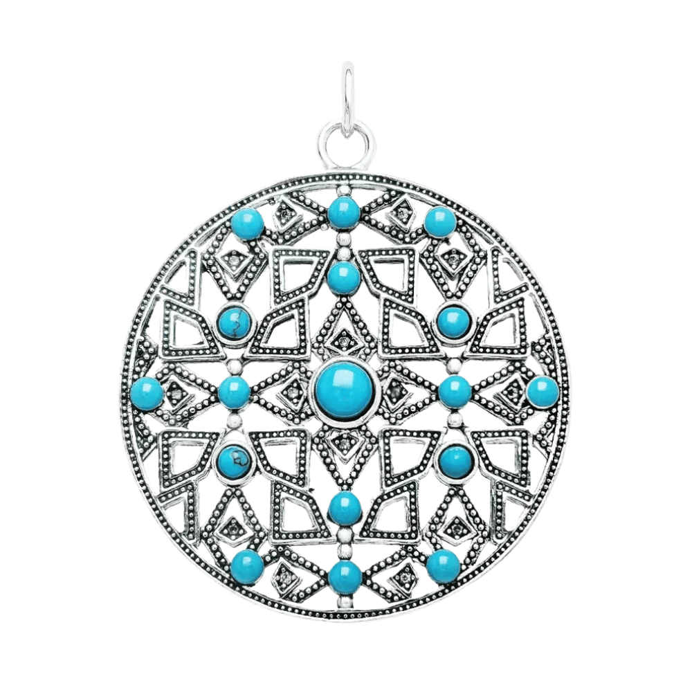 Ciondolo rotondo in argento sterling