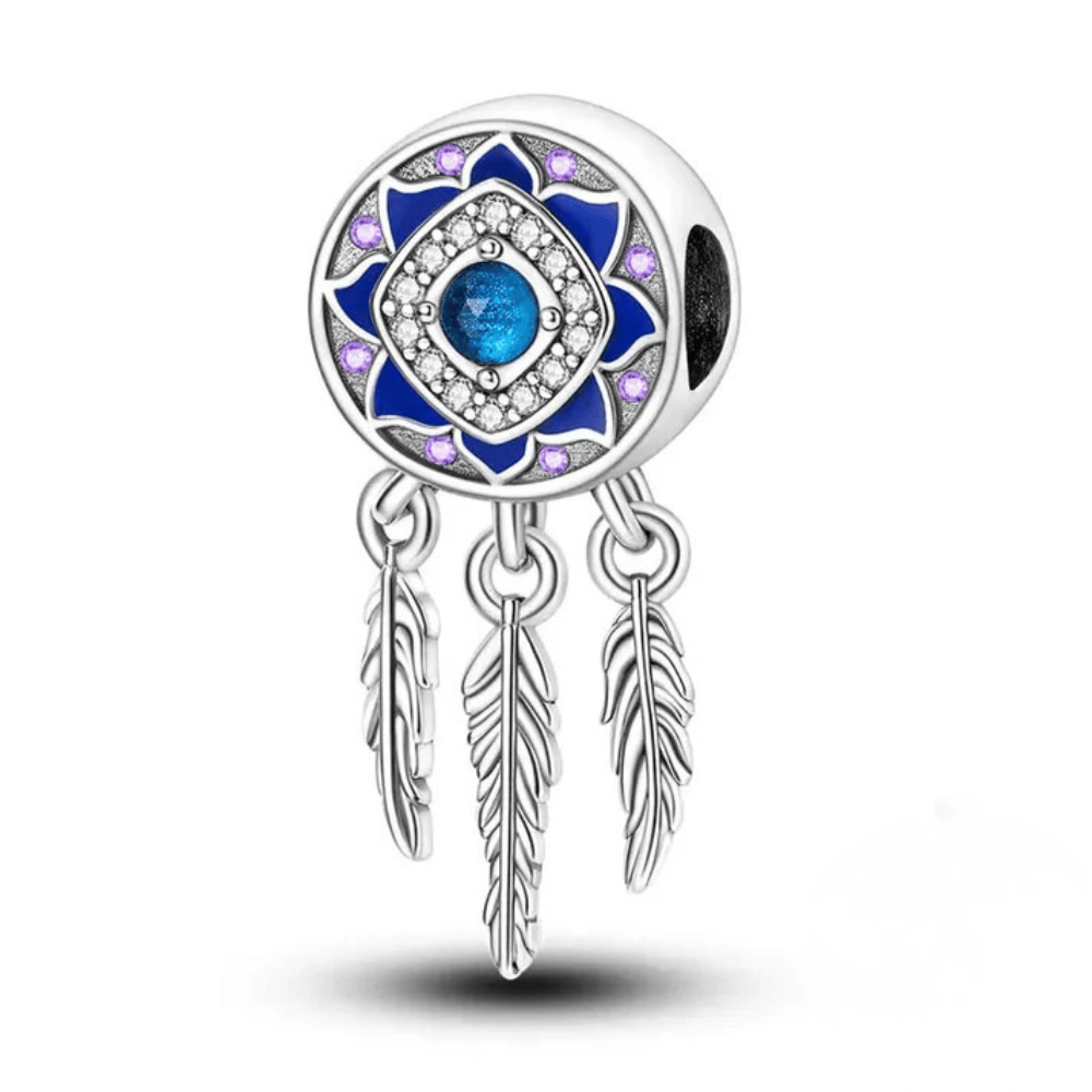 Ciondolo acchiappasogni blu in argento