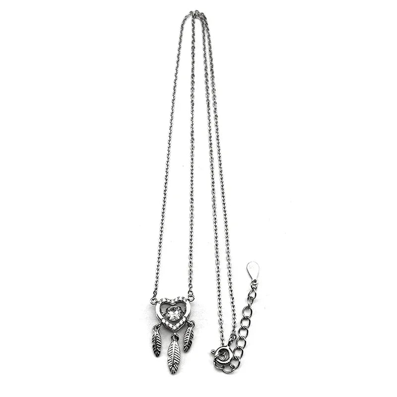 Collana acchiappasogni a cuore in argento