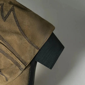 Slouchiga Cowboyboots i Mocka för Dam