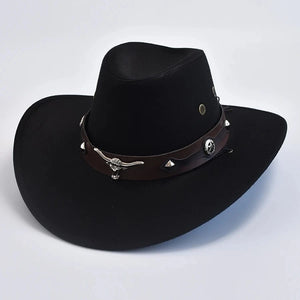 Ullfilt cowboyhatt Svart / 56-58cm