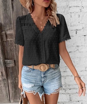 V ringad blus dam