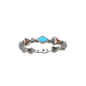 Western ring i 925 silver med turkossten 7