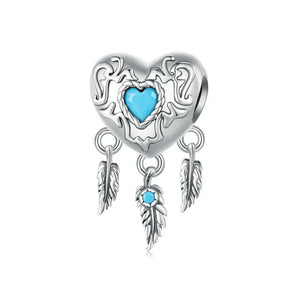 WOSTU Vintage 925 Sterling Silver Western Cowboy Leather Pendant Dream Catcher Charm Fit Original Bracelet DIY Jewelry Making SCC2567