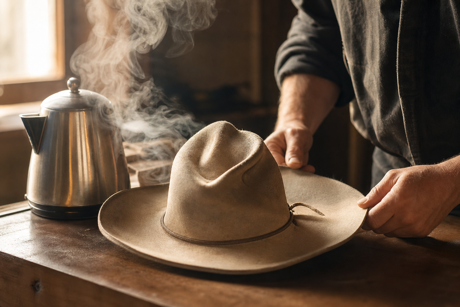 Remettre en forme un chapeau cowboy écrasé ou déformé