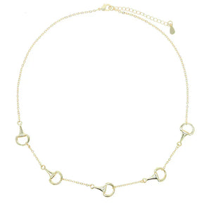 2025 New Arrived Gold Color Snaffle Bit Link Chain Bracelet Bangle Women Lover Charm Equestrian Horse Necklace Jewelry necklace 41with5cm 1