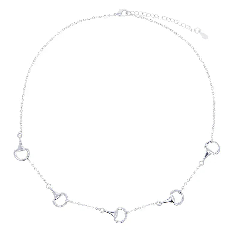 2025 New Arrived Gold Color Snaffle Bit Link Chain Bracelet Bangle Women Lover Charm Equestrian Horse Necklace Jewelry necklace 41with5cm