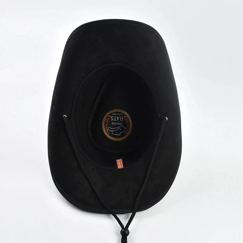Äkta Läder Cowboyhatt Män