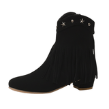 Ankelboots i Mocka med Fransar Svart / 35