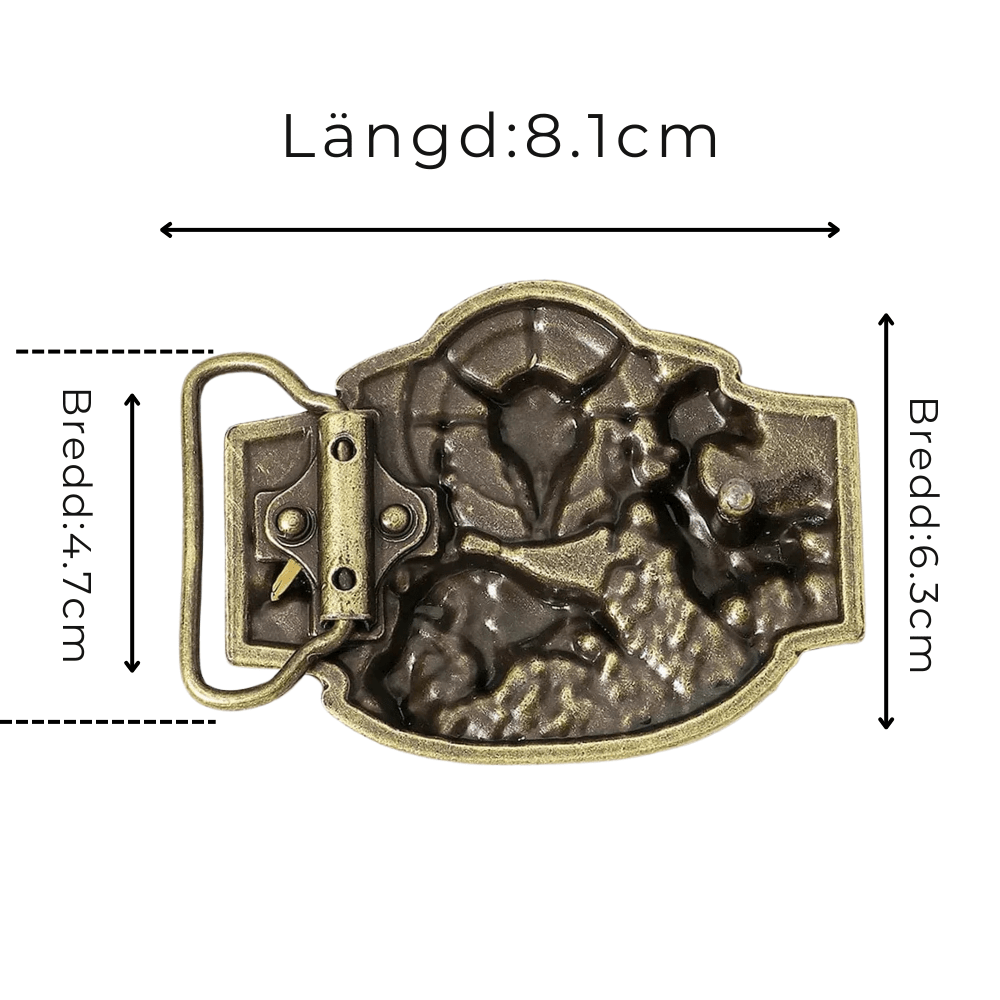 Bältespänne herr western djur vintage metall