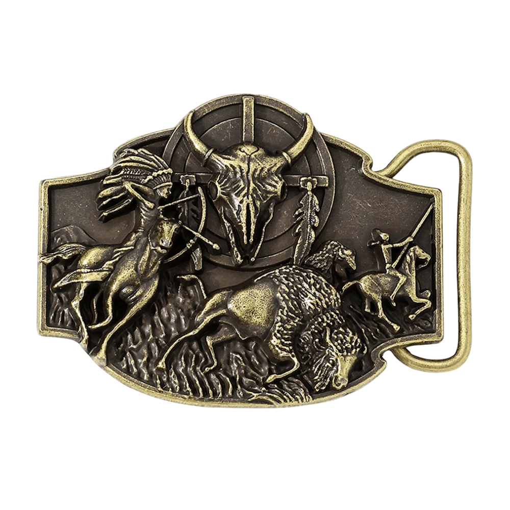 Bältespänne herr western djur vintage metall Bison