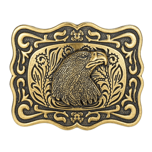 Bältespänne i antik stil med symbolmotiv Hökhuvud