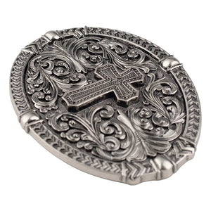 Bältespänne med kors och ornament i westernstil