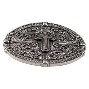 Bältespänne med kors och ornament i westernstil