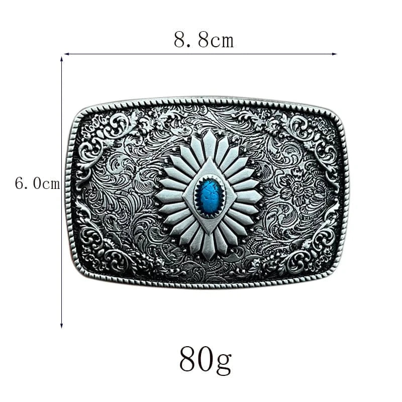 Bältesspänne celtisk stam western stil turkos sten