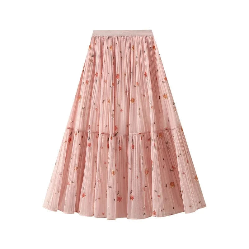 Blommig kjol Rosa / One size