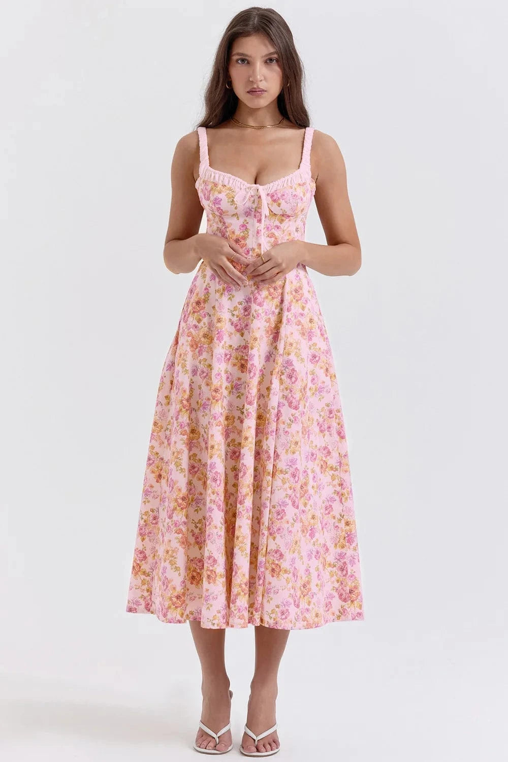 Blommig klänning midsommar