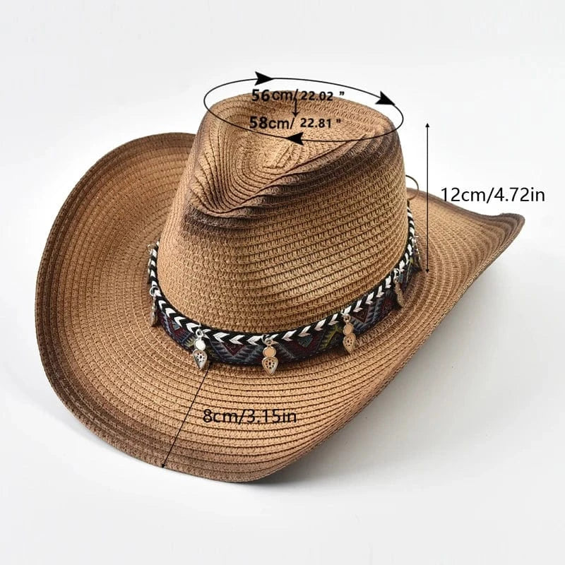 Boho cowgirlhatt halm